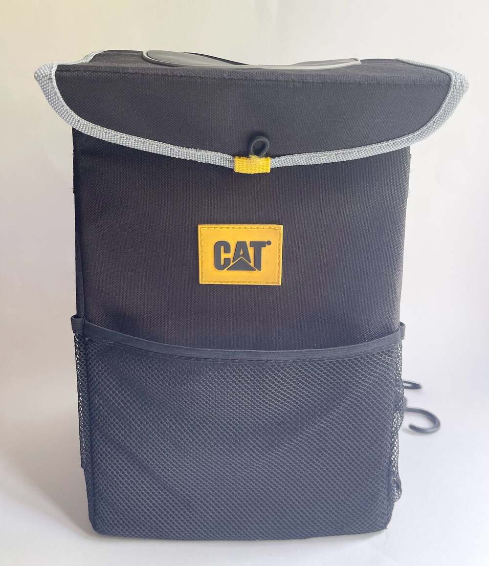 Caterpillar CAT Car Trash Can with Lid and Storage